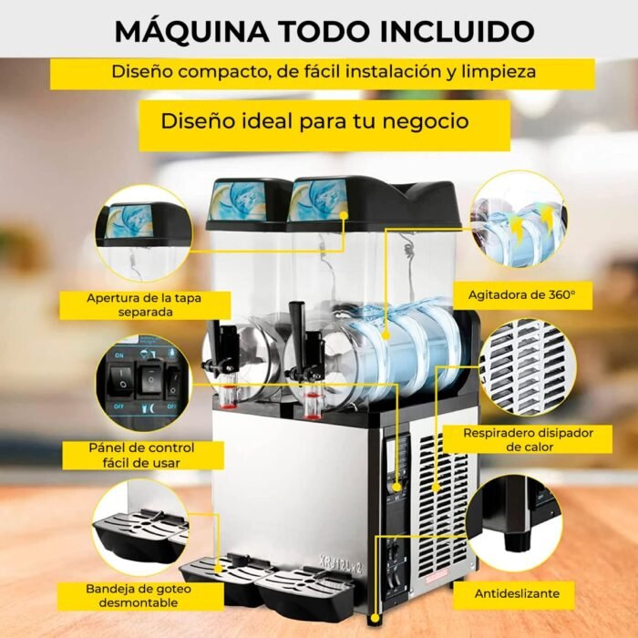 Máquina granizadora para hacer granizados en hoteles, cafeterías, negocios o restaurantes